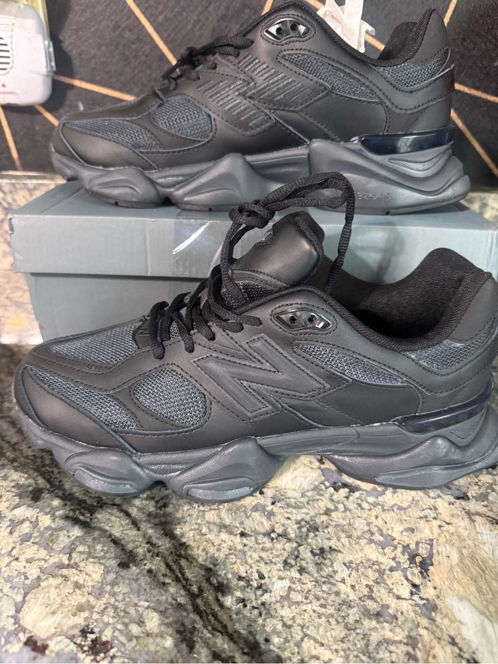 New Balance Black Athletic Sneakers with Textured Panels